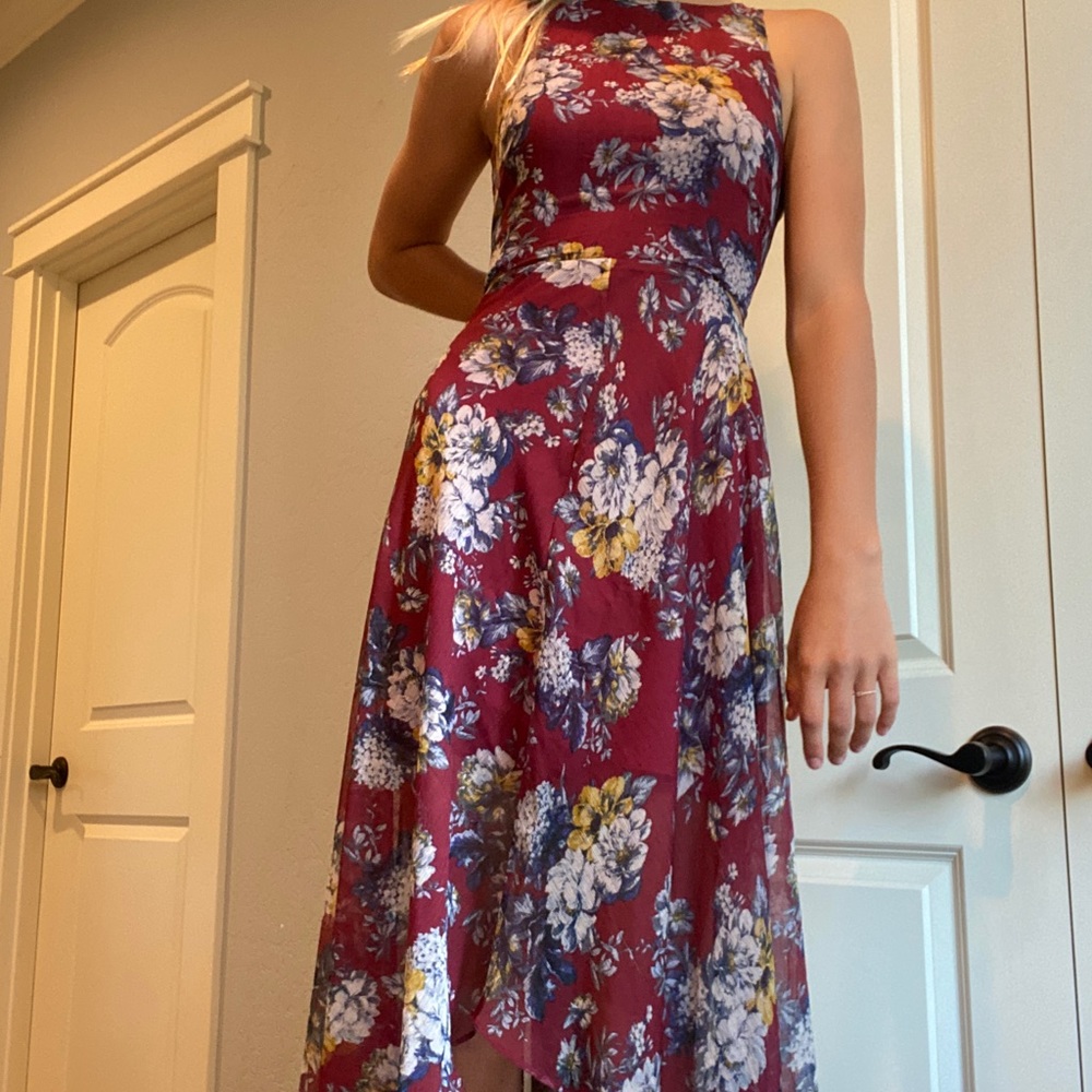 Gorgeous long floral red dress